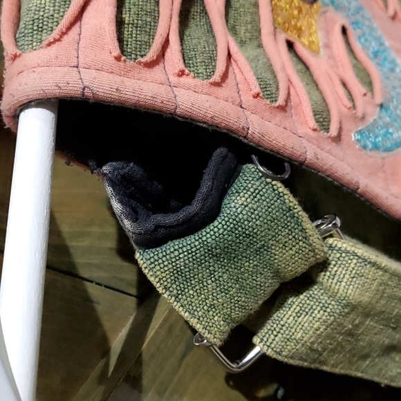 ARTISAN HIPPIE BOHO PEACE SIGN BAG CLOTH HANDMADE FESTIVAL COLORFUL ART - Picture 2 of 14